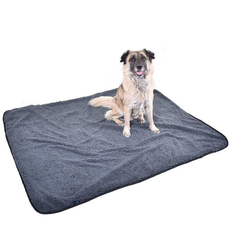 [Australia] - Max and Neo Waterproof Sherpa Fleece Dog Blanket - One Side Soft Sherpa Fleece, One Side Ripstop Waterproof Nylon - We Donate a Blanket to a Dog Rescue for Every Blanket Sold (Small, Black/Gray) 