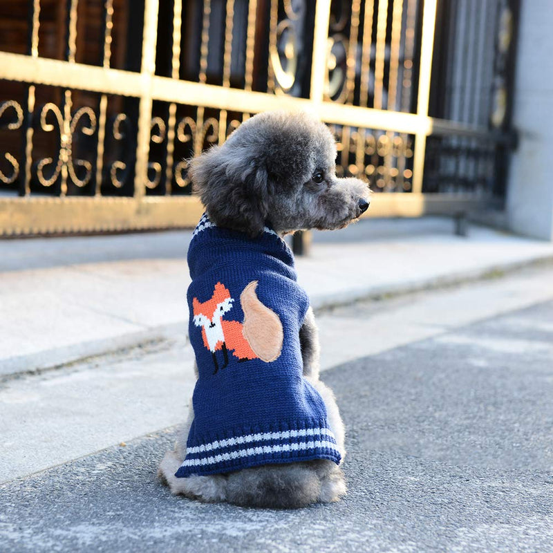 PETCARE Cartoon Pattern Dog Cat Ugly Christmas Sweater Puppy Pet Xmas Jumper Warm Clothes for Small Medium Large Winter Cold Weather X-Small Fox - PawsPlanet Australia