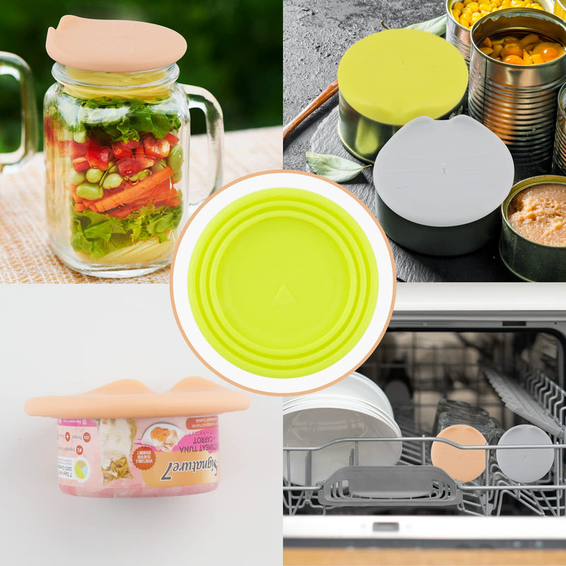 KALAMANDA Cat Food Can Covers Lids, Rubber Pet Food Can Lid for Dog Food Cans, Cat Food Spoons for Wet Food(6 Pack) - PawsPlanet Australia