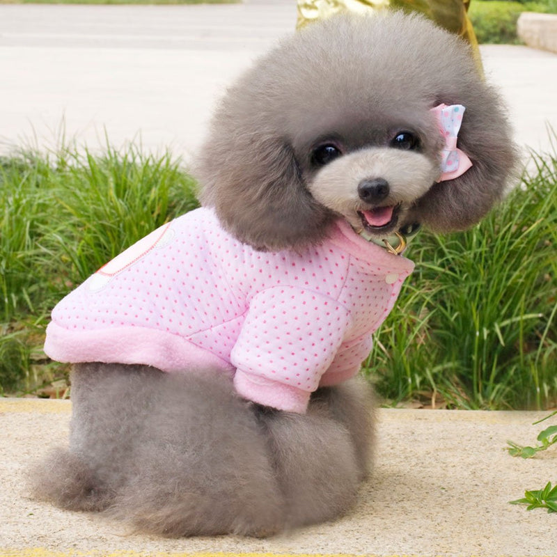 [Australia] - SMALLLEE_LUCKY_STORE Fleece Dog Sweater Doggie Pattern Dog Sleepwear Small Dog Clothes, Large, Pink 