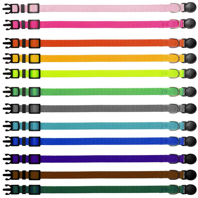 BINGPET Puppy ID Collars 12 Pcs -Soft Nylon Adjustable Reflective Identification Collars -Whelping Litter Collars with Record Keeping Charts - PawsPlanet Australia