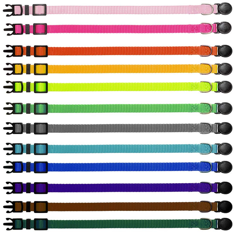 BINGPET 12 Pack Identity Puppy Collar - Whelphing Collars for Puppies - Soft Colorful Adjustable Cute Pet ID Collar for Puppy and Kittens - PawsPlanet Australia