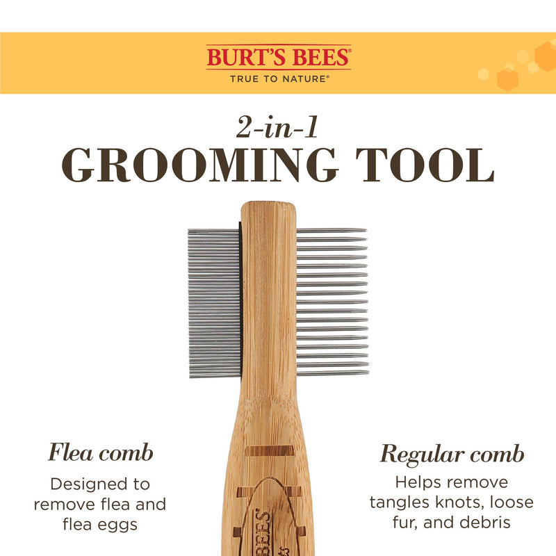 Burt's Bees for Pets 2-in-1 Double Sided Cat Comb | Flea Cat Comb Removes Fleas, Tangles and Matted Fur | Regular Cat Comb is Ideal for Matted Cat Hair (FF12799) - PawsPlanet Australia