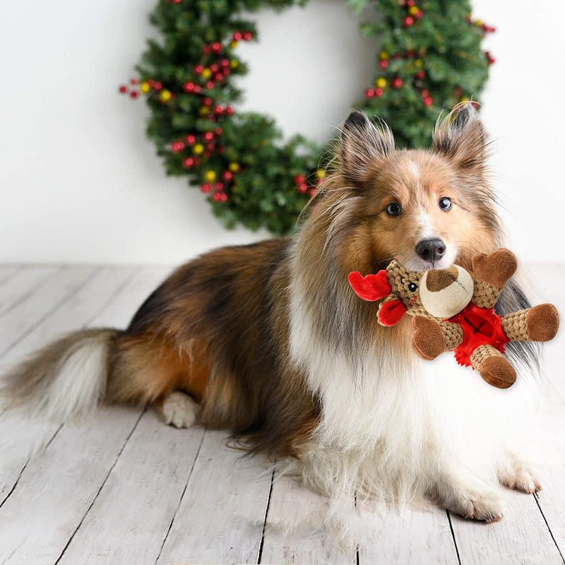 Chew toy for dogs, Christmas toy for dogs, squeak toy dog with cattle scent, interactive natural rubber dog toy for small and medium dogs, aggressive chewing Christmas moose - PawsPlanet Australia
