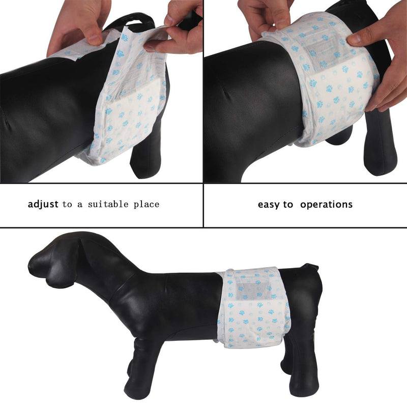 [Australia] - Pet Soft Male Pet Simple & Convenient Disposable Wrap Dog Diapers 12 Count/Small White 