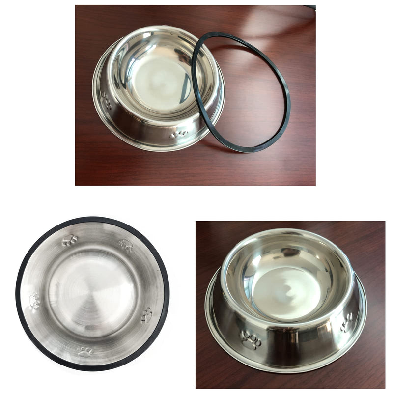 2 Stainless Steel Dog Bowls, Dog Feeding Bowls, Dog Plate Bowls with Rubber Bases, Small, Medium and Large Pet Feeder Bowls and Water Bowls XS-7oz - PawsPlanet Australia