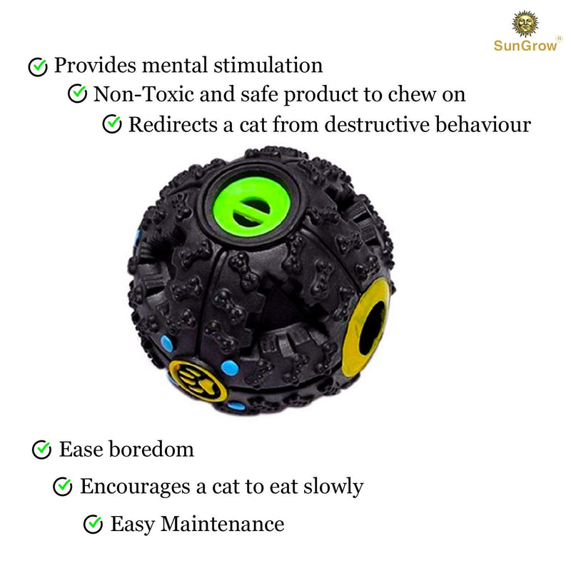 [Australia] - SunGrow Treat Dispenser Toy for Puppies, 4-Inches Diameter with 0.7 Inches Opening for Treats, Slow Feeder,Food Puzzle Ball for Gentle Chewer, IQ Enhancer, Boredom Buster, for Small Dogs and Cats,1pc 