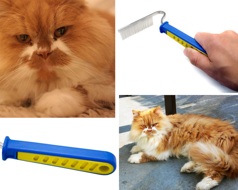 Home Tools EU CAT GROOMING SET | Long Hair Comb Brush + Grooming Mitt | Set of 2 - PawsPlanet Australia