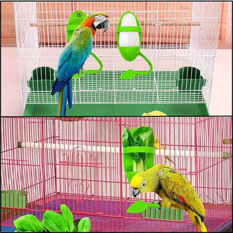 NA 2PCS Pet Bird Feeding Rack Cuttlebone Holder Parrot Stand Pole Suitable for Tiger Skin Peony Xuanfeng Parrot and Other Birds Cage Bird Perch Stands - PawsPlanet Australia
