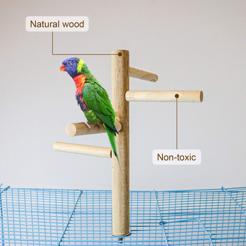 S-Mechanic 2pcs Bird Perch Nature Wood Top Wooden Branches Stand Toys in Bird cage for 3 or 4 Small Medium Parrots Budgies Parakeet Cockatiels Conure Lovebirds style-1 - PawsPlanet Australia