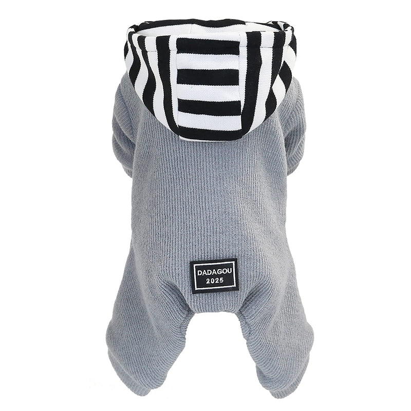 Dog Sweater Dog Clothes Fleece Dog Woolen Sweater Winter Warm Sweat Shirt 4 Legs Jumpsuit Simple Hoodie Fleece Sweater for Small Dog Medium Dog Cat Grey S - PawsPlanet Australia