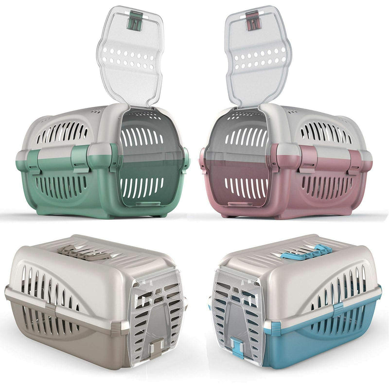 Premium Blue Pet Carrier Kitten Cat Dog Animal Transport Travel Box Cage Blue Rhino - PawsPlanet Australia