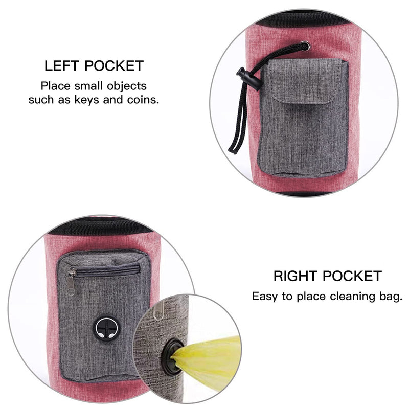 Elehui Dog Treat Pouch Bag Portable Dog Walking Bag with Belt Clip Hands-Free Puppy Training Pouch with Adjustable Waistband and Built-in Dog Waste Bag Dispenser Easily Carries Pet Toys Kibble Treats - PawsPlanet Australia