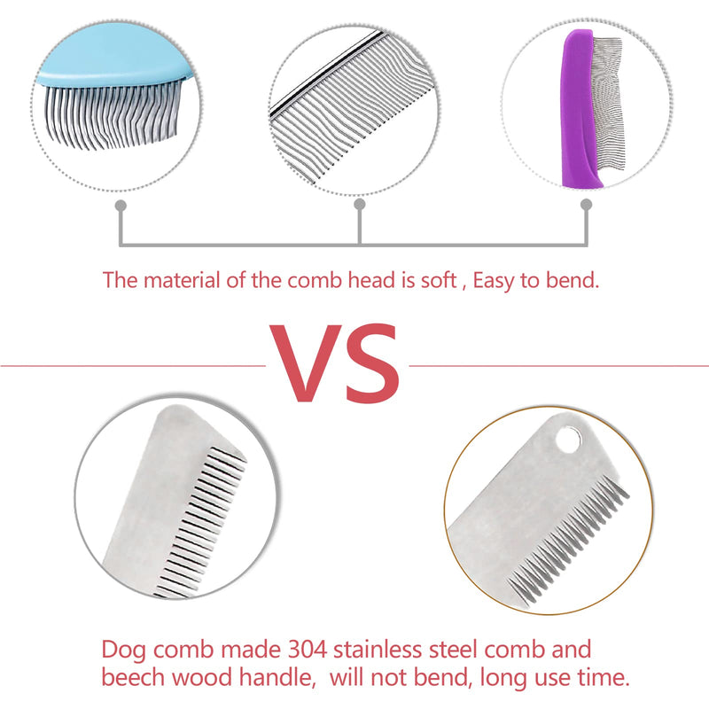 Pet Hair Removal Comb for Dogs Grooming Coat Stripping Knife for Dogs & Pets, Pluck Excess Undercoat Accessories Wooden Handle Grip and Stainless Steel Blade for Trim And Comb The Matted Or Knotted Undercoat Knots & Tangles - PawsPlanet Australia