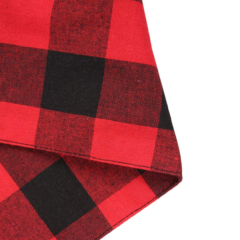 [Australia] - Lamphyface 4 Pcs Dog Bandana Christmas Pet Triangle Scarf Accessories Bibs Red Black Plaid Large 