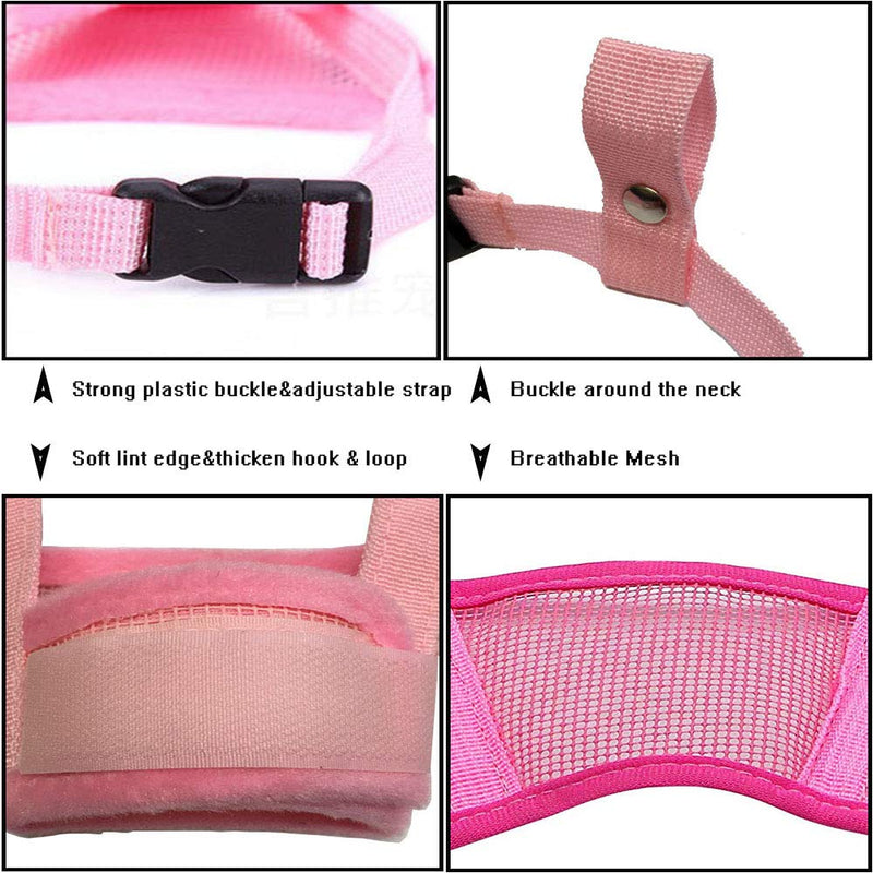 [Australia] - iSKUKA Dog Muzzles, Mesh Dog Mouth Cover Anti Biting Barking Comfortable for Dog Medium Pink 
