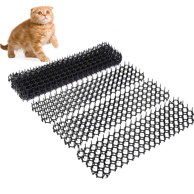 58bh Cat Scat Mat, 10 Pack Humane Pet Deterrent Mat with Plastic Repellent Spikes, Anti-cat Prickle Strips Protective Net for Indoor and Outdoor Pest Deterrent black - PawsPlanet Australia
