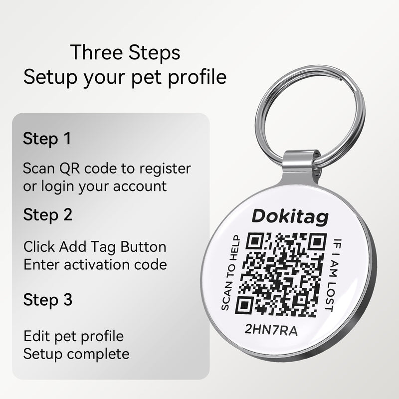 Dokitag QR Code Pet ID Tag,QR Code Dog Tag，Dog ID Tag, Modifiable Free Pet Online Profile, Multiple Emergency Contact, Scannable QR Code Dog Tag, Lightweight Zinc Alloy Dog Tag (ESA, Small) Esa - PawsPlanet Australia