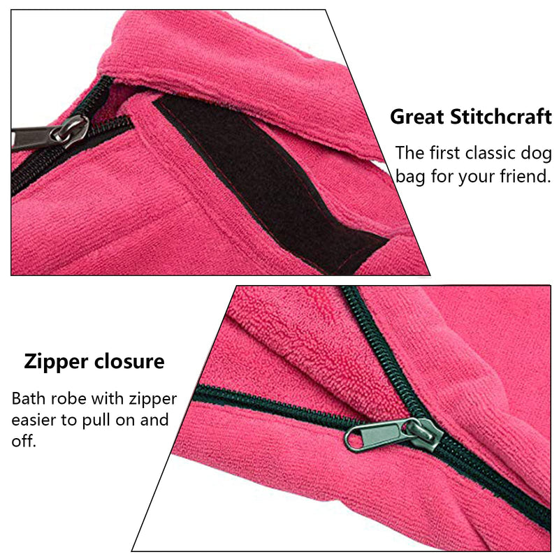Morezi Dog Bathrobe Towel, Dry Fast Dog Bag, Microfibre Fast Drying Super Absorbent Pet Dog Cat Bath Robe Towel - Red - Medium Plus Medium Plus (96x72cm) - PawsPlanet Australia