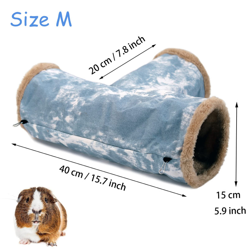 LeerKing Guinea Pig Hanging Tunnel Small Animal Hideout Toy Washable Canvas Cage Hanging Tube for Rats Ferret Gerbil Sugar Glider Chinchilla Medium Blue - PawsPlanet Australia