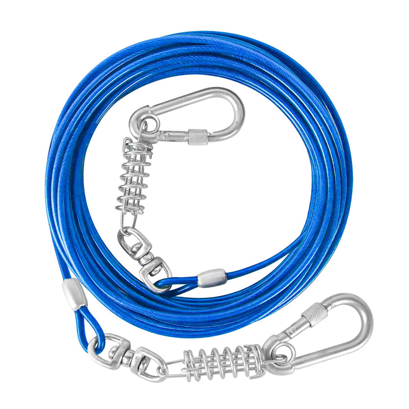 HaiYUAN Dog Tie Out Cable 10/15/20/25/30FT Dog Run Cable Rosy Pink/Blue/Purple/Silver/Red/Green/YellowTie Out Cable for Large Dogs Heavy Duty for Outside Hold Large Dogs Up to 250LBS 30ft - PawsPlanet Australia