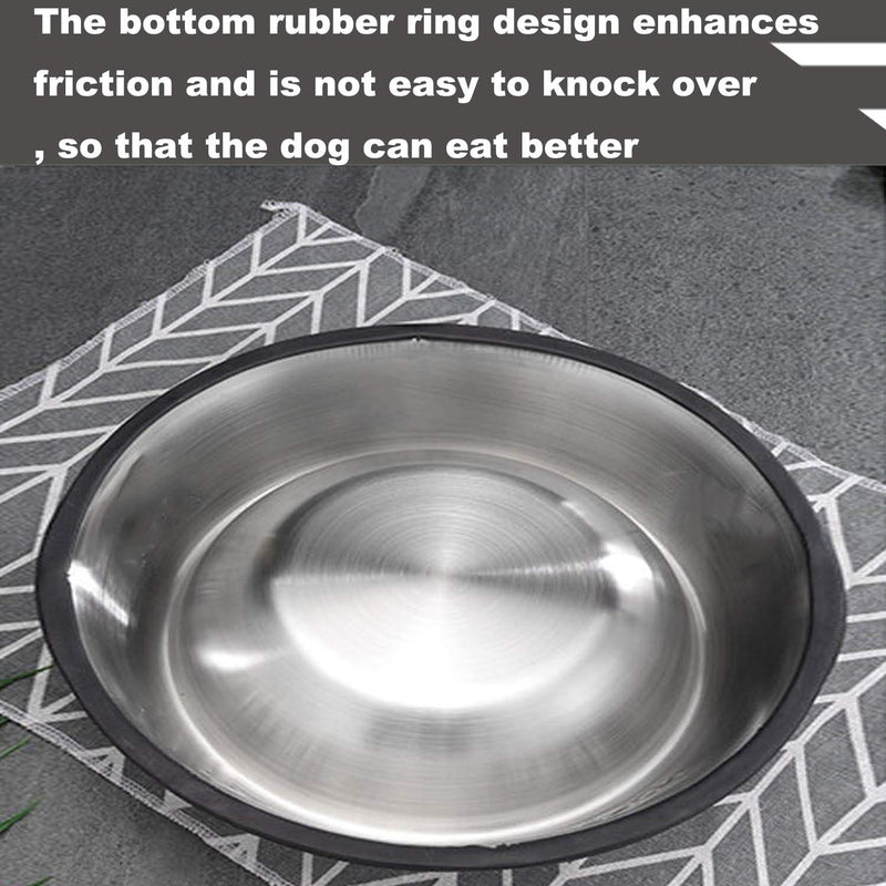 SUOXU Medium Dog Bowl, 2 Stainless Steel Dog Bowls, Dog Plate Bowls With Non-slip Rubber Bases, Medium and Large Pet Bowl For Feeding Water and Food (22cm) 22cm - PawsPlanet Australia