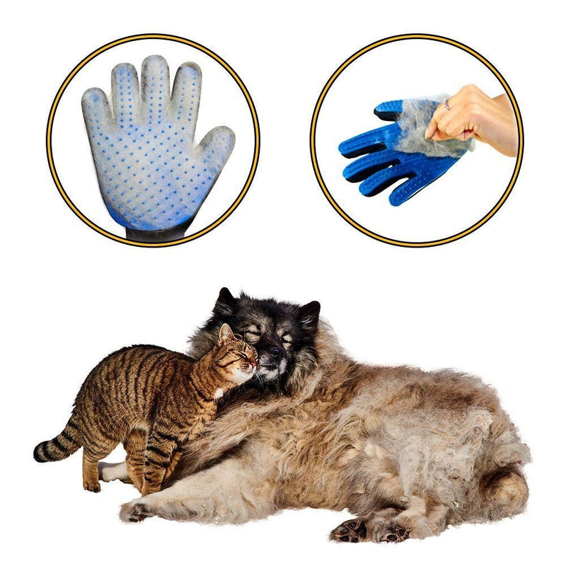 [Australia] - Pet Grooming Glove Gentle Deshedding Brush Glove-Pet Hair Remover Mitt Massage Tool/cat Brush for Shedding Design/Perfect for Dogs & Cats with Long & Short cat Brush for Shedding Pets Ninja Blue ( 1 Pair blue)-upgrade Version 