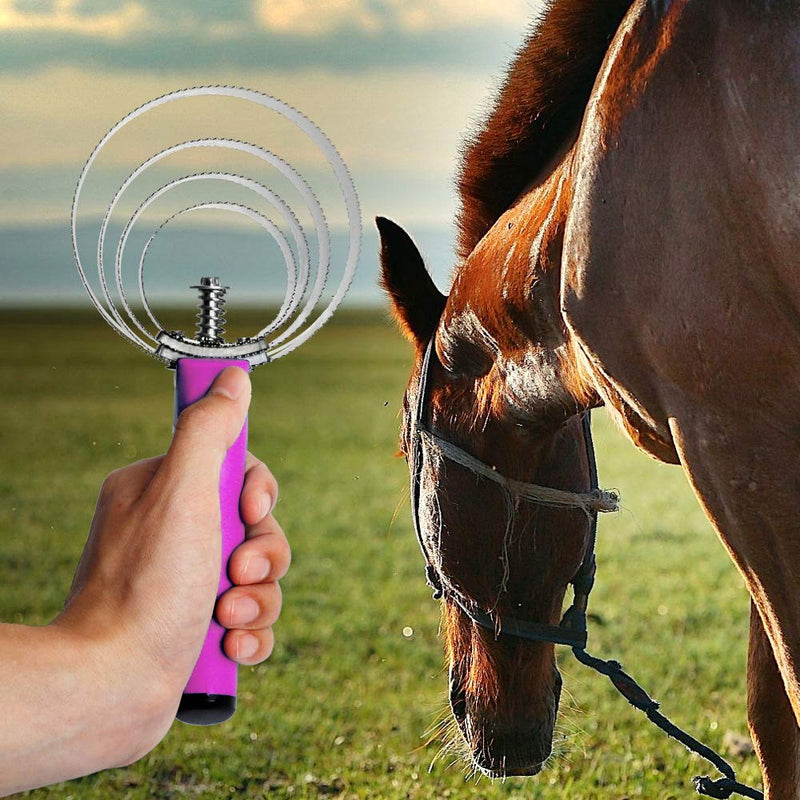 BOTH WINNERS Reversible Stainless Steel Curry Comb with Soft Touch Grip pink - PawsPlanet Australia