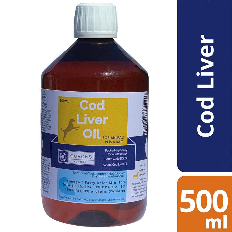 Pure Cod Liver Oil Liquid for Dogs - 500ml - PawsPlanet Australia