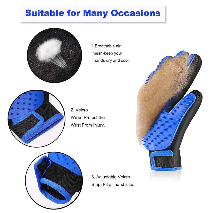 ACE2ACE grooming glove cat dog, 2.0 version cat glove dark blue - PawsPlanet Australia
