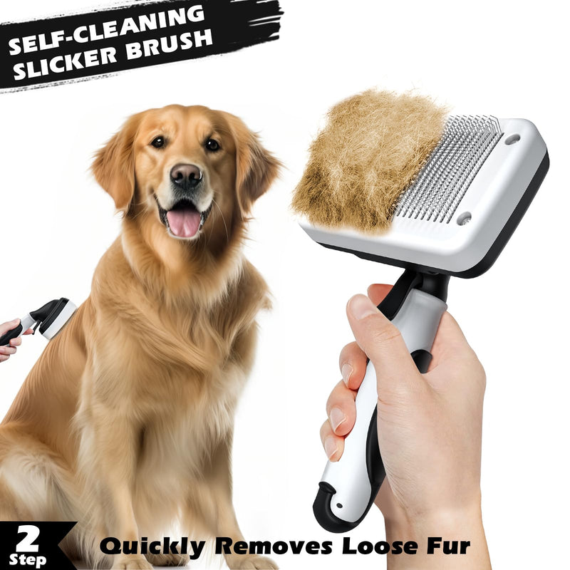 Augwind 6PCS Dog Grooming Kit I Dog Brush for Shedding I Slicker Brush For Dogs I Dog Comb I Cat&Dog Nail Clipper with Nail File I Dog Bath Brush I Premium Pet Supplies Set (Cute Penguin Design) - PawsPlanet Australia