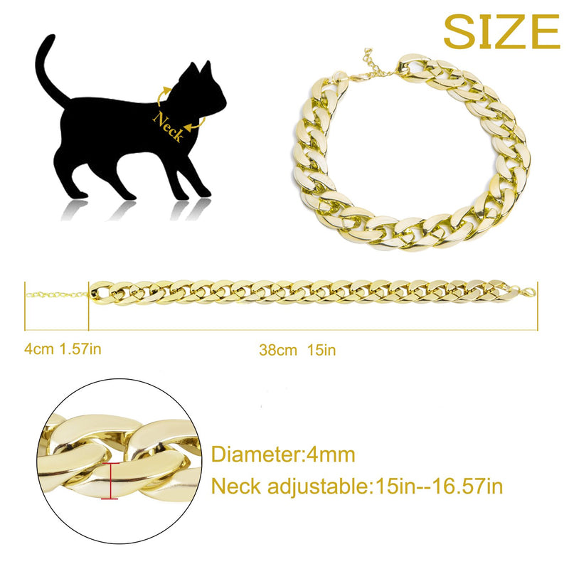 [Australia] - Legendog Dog Neck Chain Pet Chain Collar Fashion Cool Plastic Pet Chain Necklace for Cat Dog Golden 