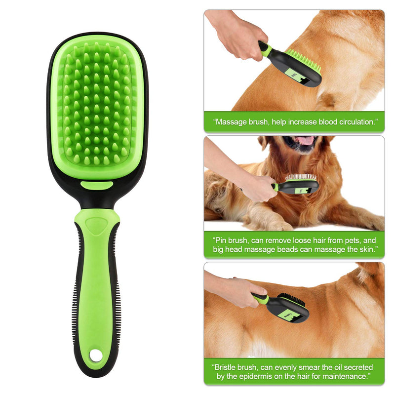 Dog Slicker Brush 5 in 1 Pet Grooming Comb Kit (Massage Brush, Pin Brush, Bristle Brush, Shedding Comb, Dematting Comb) for Dog Cat Hair Care with Pet Nail Clippers and Nail File - PawsPlanet Australia