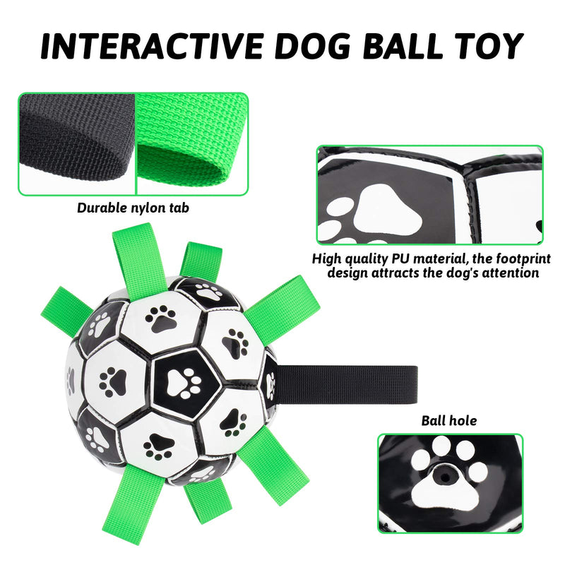 Dog Ball Toy, HONEYWHALE Dog Soccer Ball with Grab Tabs Interactive Dog Toys with Ball Pump and Needle 6 inch Durable Dog Toy for Small Medium Dogs - PawsPlanet Australia