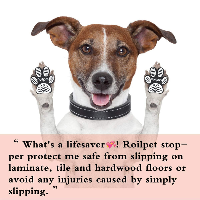 Roilpet Dog Slip Stopper Pads- Provide Your Dogs with Anti-Slip Traction from Slipping on Hardwood Floors, Especially for Senior Dog for Indoors Wear 6 sets 24 pads S (1-5/8"x1-3/8", 4-10 lbs) - PawsPlanet Australia