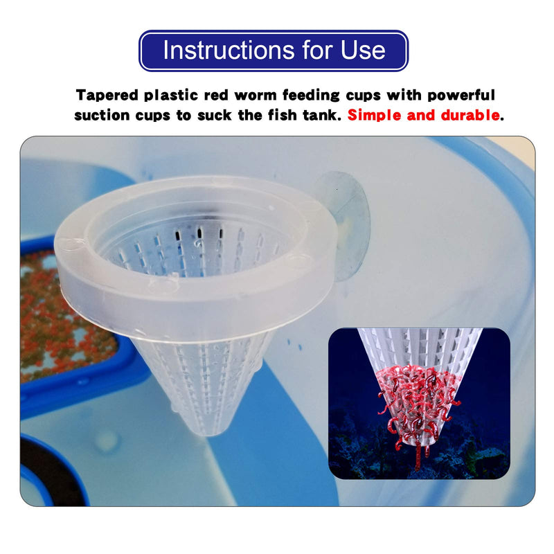 Bluecoco 3 Pieces Fish Feeding Ring + Worm Feeding Cup,Fixed-Point Feeding, Fish Safe Floating Food Feeder Circle Blue, with Suction Cup,Easy to Install Aquarium, Square and Round Shape Fish Feeder Black - PawsPlanet Australia