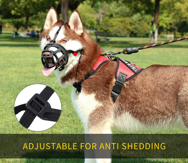 [Australia] - SHUNAI Pet Dog Muzzle, Soft Basket Rubber Muzzle Dog Ergonomics, Small Medium Large Dog Muzzle to NO Biting, Chewing, Barking, Adjustable Breathable Drinkable 3-Snout 10.2''~11.8'' 