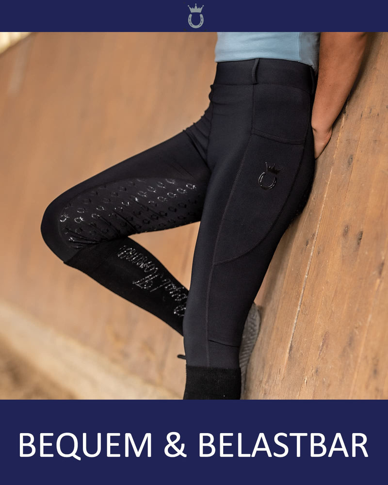 Royal Horsemen riding leggings high waist for women and girls - comfortable breeches with silicone full seat - with mobile phone pocket and belt loops | Gr. XXS-XXL 40 Slim Champions White - PawsPlanet Australia