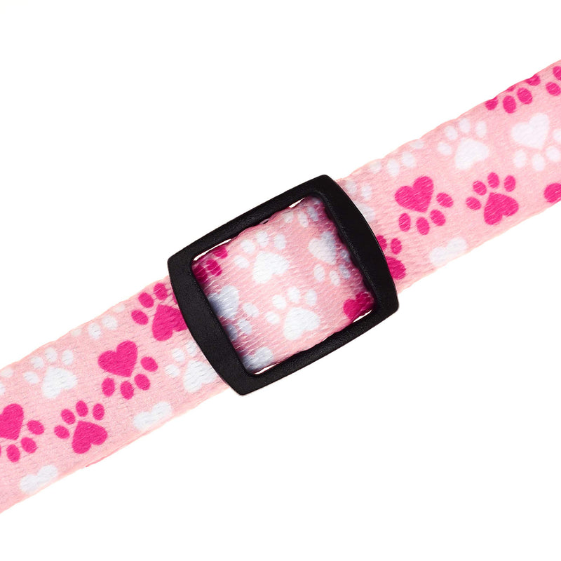 [Australia] - Mile High Life | Dog Collar | Cute Patterns | Soft Smooth Fabric | Small/Medium/Large (6 Colors 3 Sizes) Medium Neck 13"-17" -40 lb Pink Foot 