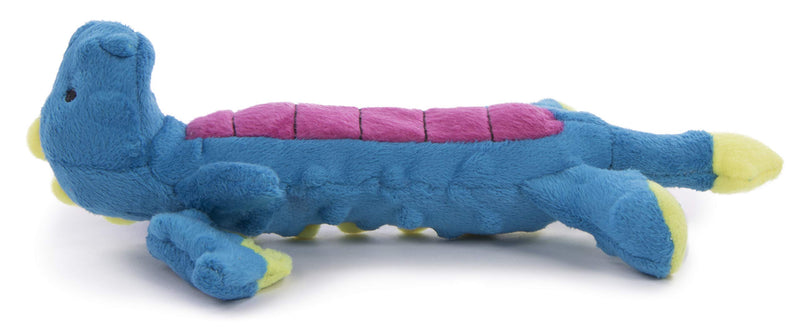[Australia] - goDog Skinny Dragons with Chew Guard Tough Plush Dog Toy, Blue, Small 