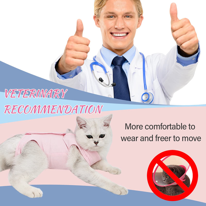 Coppthinktu Cat Recovery Suit, Professional Cat Surgery Recovery Suit for Abodominal Wounds and Skin Diseases, Recovery Suit for Cats to Prevent Secondary Infection and Anti Licking Wounds Small - PawsPlanet Australia