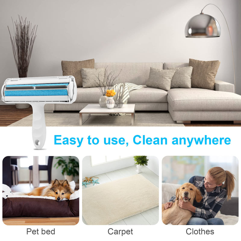flintronic animal hair remover lint roller, lint roller for animal hair, lint roller for pet hair, lint brush, lint roller for dog hair, cat hair, reusable on sofa, clothing, carpet, furniture #1 blue - PawsPlanet Australia