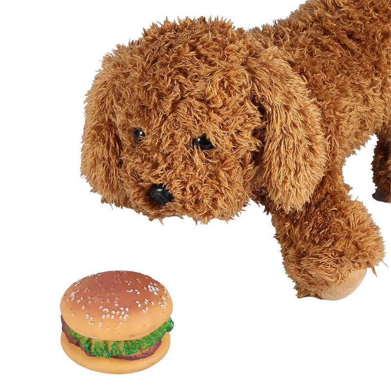 Pet Hamburger Chew Toys Hamburger Shaped Food Toy Squeaky Sound Toy Dogs Puppy Chew Toy for Dogs Pet - PawsPlanet Australia