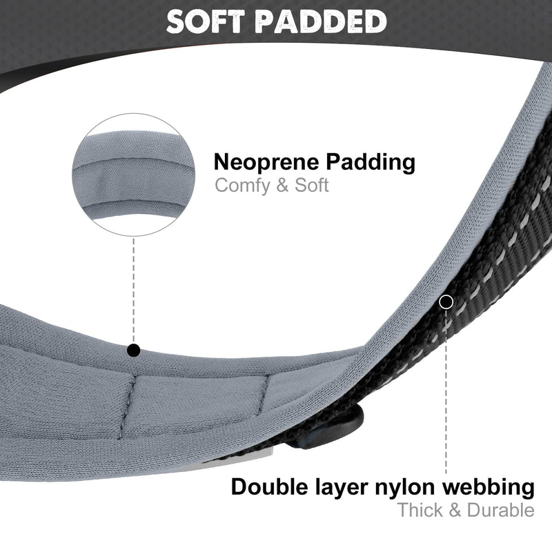Joytale Neoprene Padded Dog Collar, 11 Colors, Reflective Wide Pet Collars with Durable Metal Belt Buckle, Adjustable Heavy Duty Nylon Dog Collar for Small Medium Large Extra Large Dogs Small (Pack of 1) Black - PawsPlanet Australia