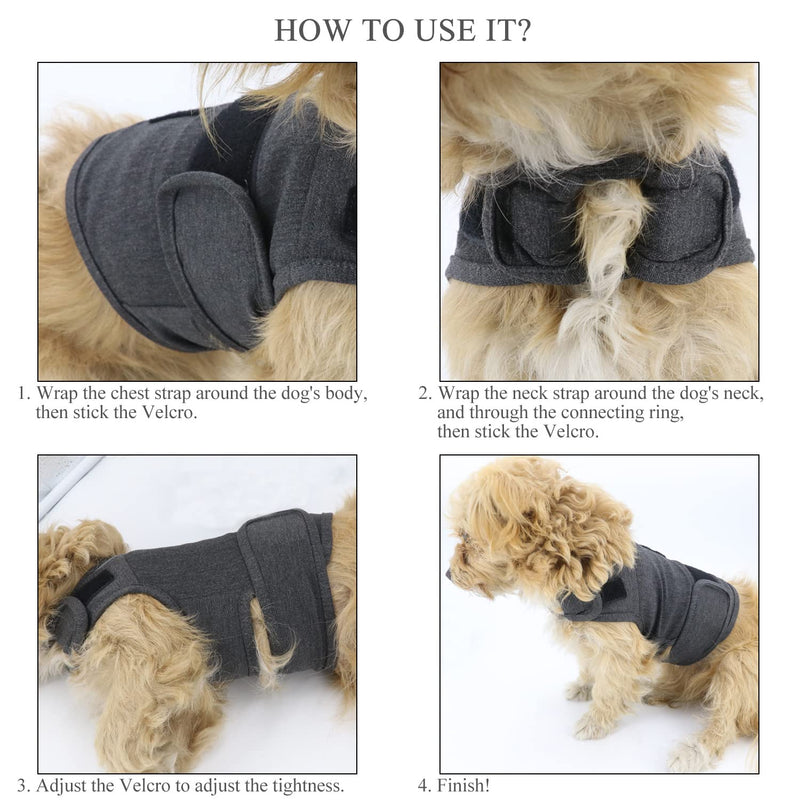 QIYADIN Dog Comfort Dog Anxiety Relief Coat, Breathable Shirts for Dogs, Dog Anxiety Vest Jacket Warp, Puppy Anxiety Calming Vest Wrap XS - PawsPlanet Australia