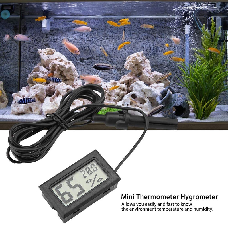 KUIDAMOS Embedded Mini LCD Thermometer Hygrometer, Humidity Temperature Monitor with External Probe,-50-70?,4.8 * 2.8 * 1.5cm,for Reptile Tank, Aquarium - PawsPlanet Australia