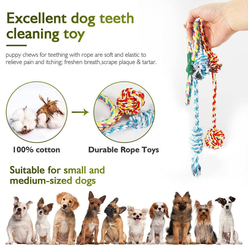 Puppy Chew Toys Set 8-Pack Durable Puppy Pet Chew Toy Dog Toy Bundle for Small Dogs or Medium-Sized Puppies Puppy Teething Dog Rope Toy Puppy Teeth Cleaning Toy Interactive Puppy Toy - PawsPlanet Australia