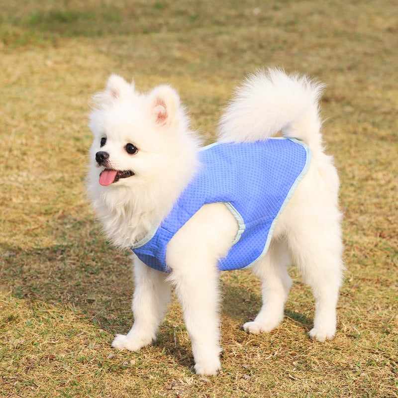 UKCOCO Pet Cooling Vest Jacket, Dog Ice-cooling Harness Coats, Pet Cooler Vest with Magic Tape for Puppies Dogs - Size M (Blue) - PawsPlanet Australia