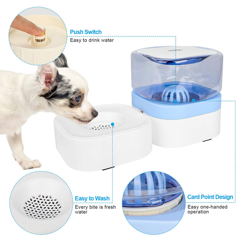 Aytop Cat Water Dispenser, Pet Dog Drinking Fountain Water Drinking Bowl Large Capacity Fountain Stand Water Feeder Dispenser Station Water Supplies with 3 Bowls for Small Medium Dog Cat 1.8 L Blue - PawsPlanet Australia