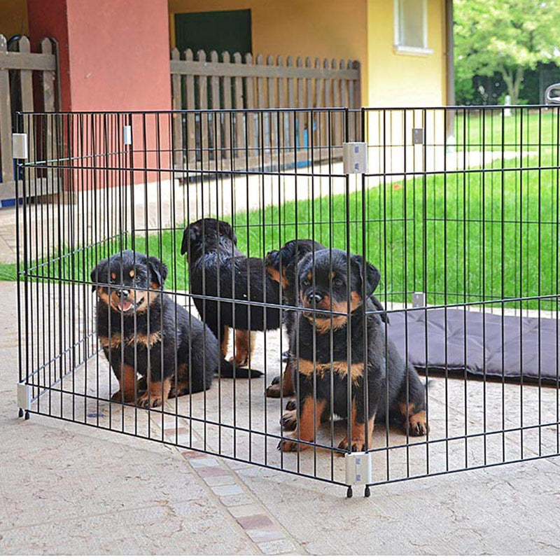 Ferplast Puppy fence DOG TRAINING indoor fence, folding mesh, Anti-slip feet, Sturdy coated metal, Ergonomic handles, 80 x 80 x h 62 cm - PawsPlanet Australia